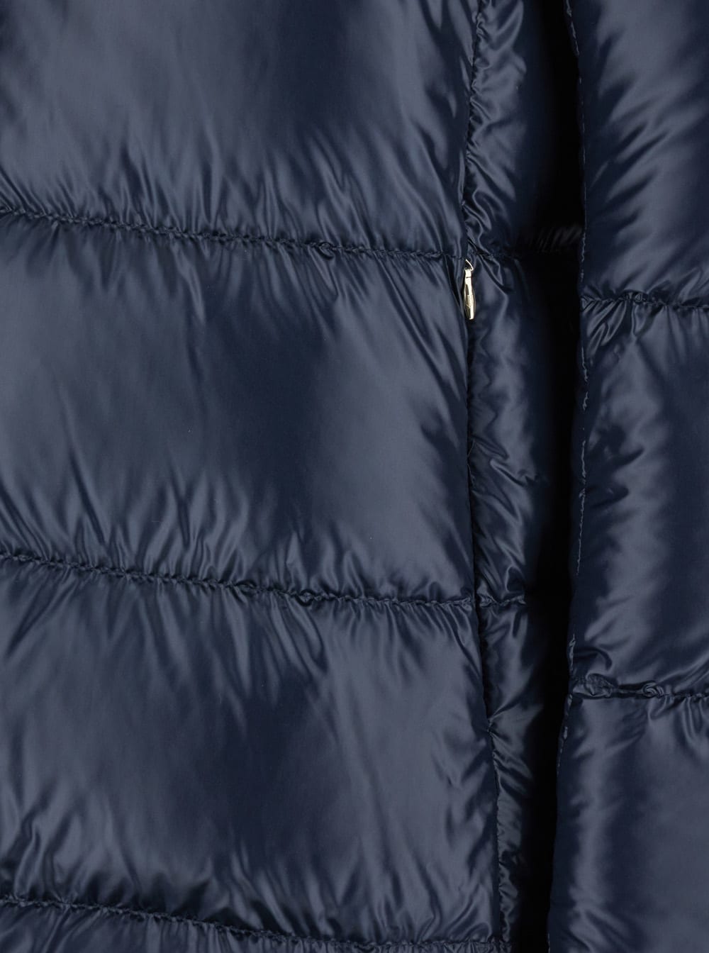 Herno Ultralight Nylon Down Jacket And Lady Alternative Fur In Blue