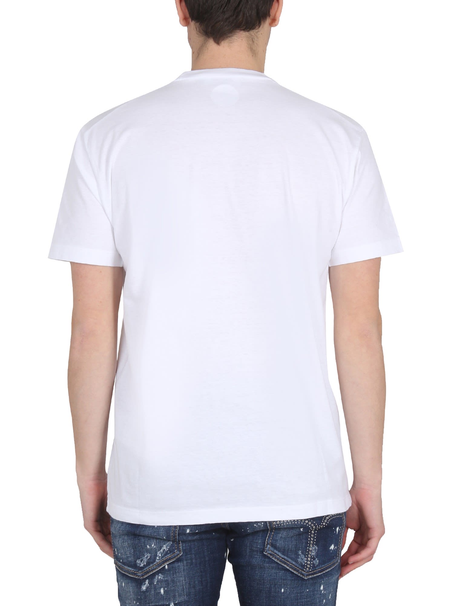 Dsquared2 Dsquared Men Logo Print T-shirt In Bianco