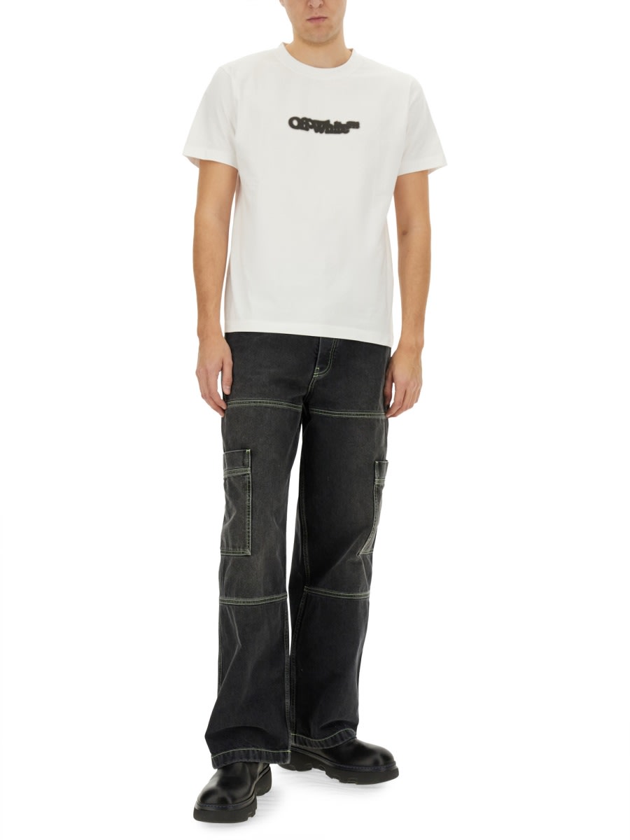 Off-white Cargo Jeans Urban Style In Black