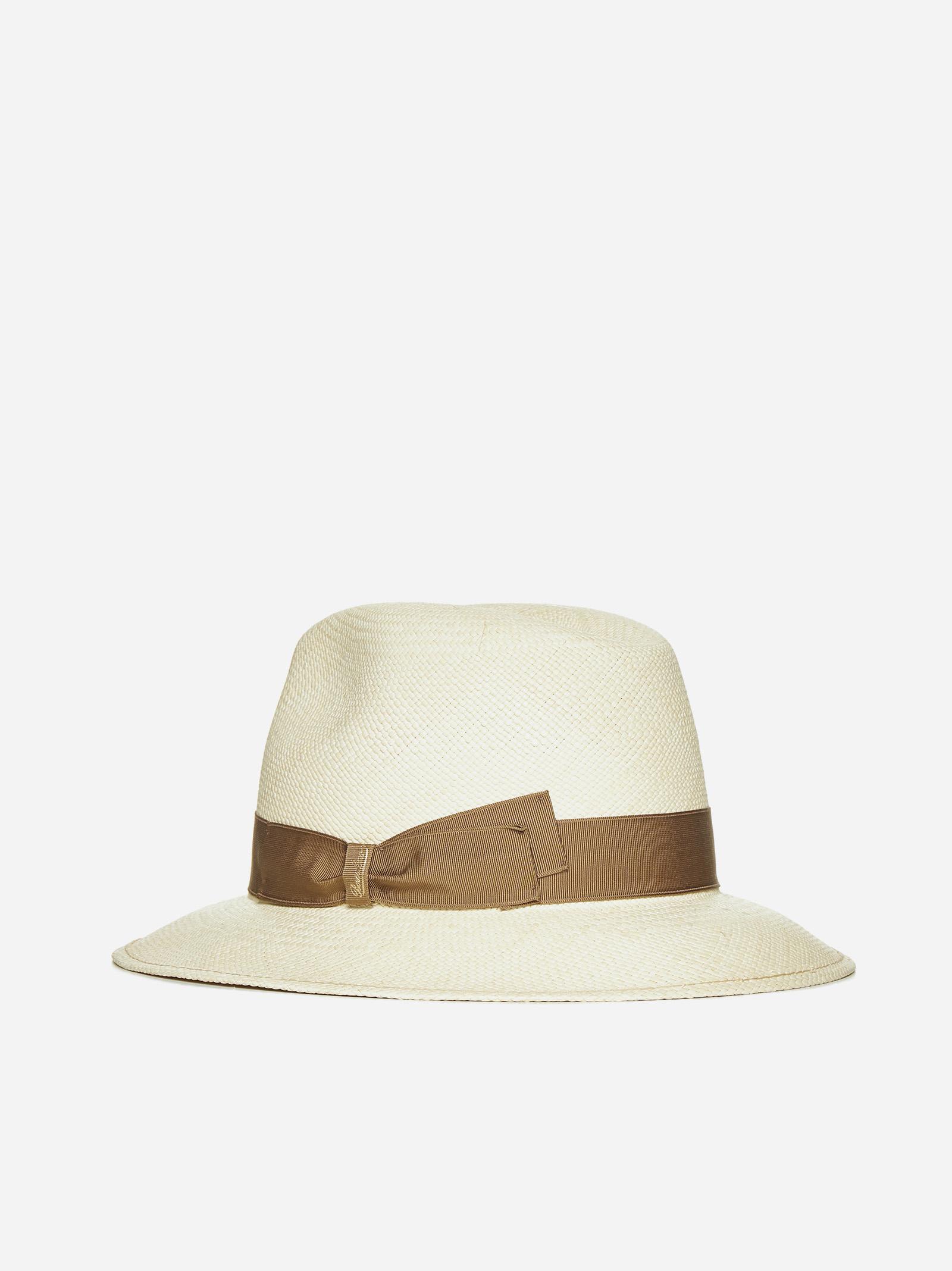 Shop Borsalino Quito Mid Brim Panama Hat In Brown