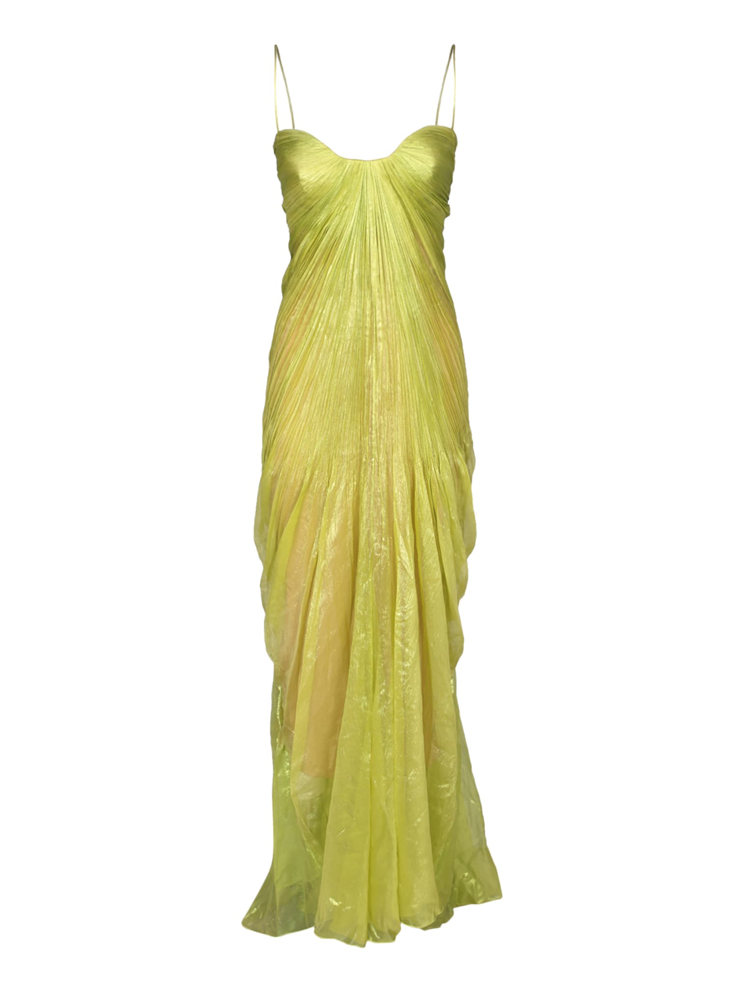 Shop Maria Lucia Hohan Victoria Met Silk Mouss Lime Dress In Green