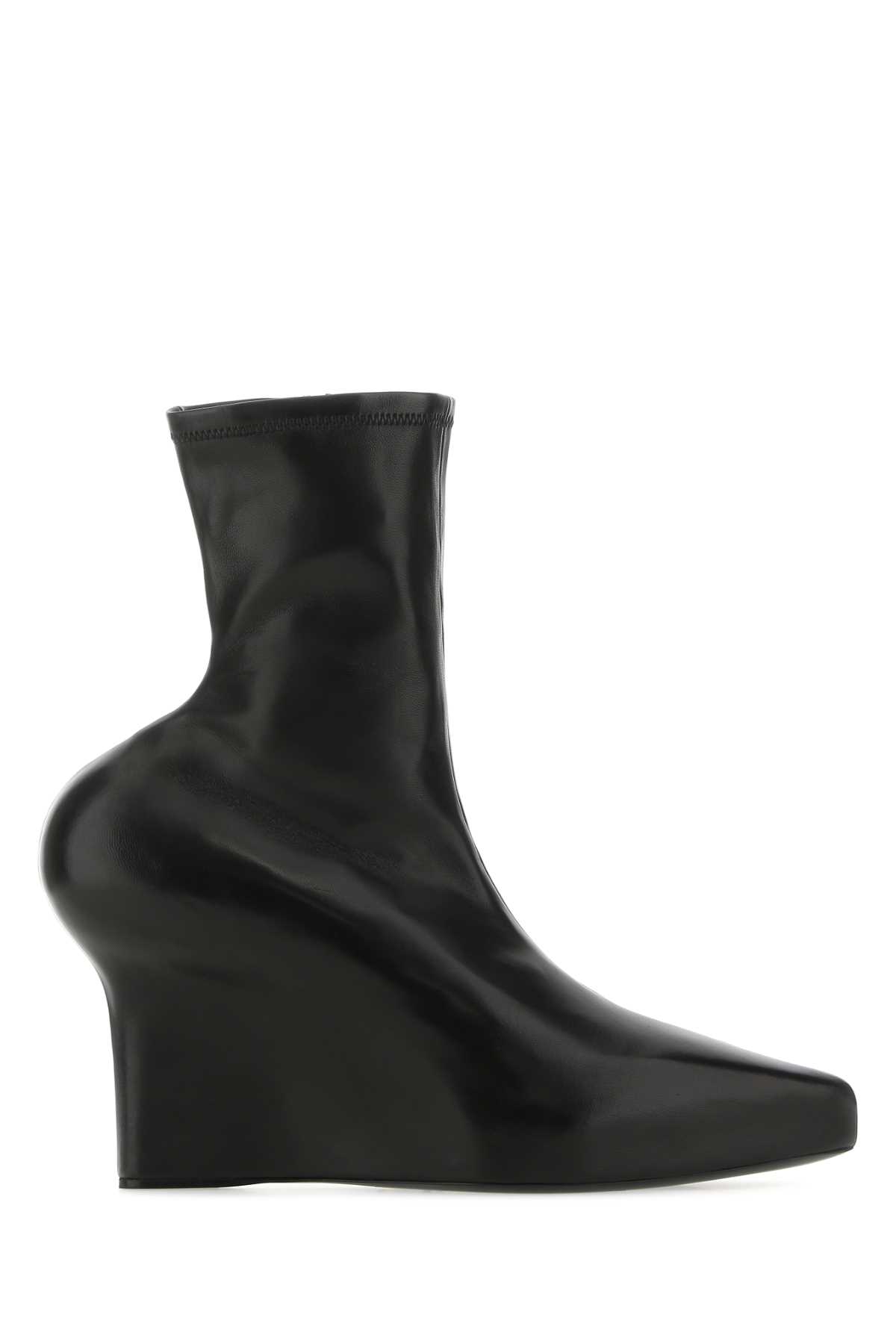 Black Nappa Leather Ankle Boots