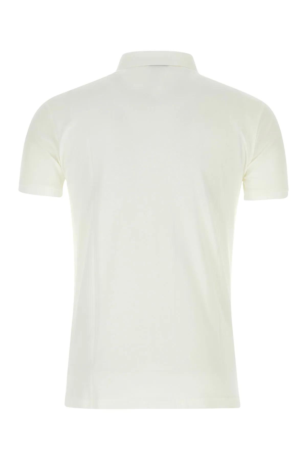 Shop Polo Ralph Lauren White Stretch Piquet Polo Shirt Shirt