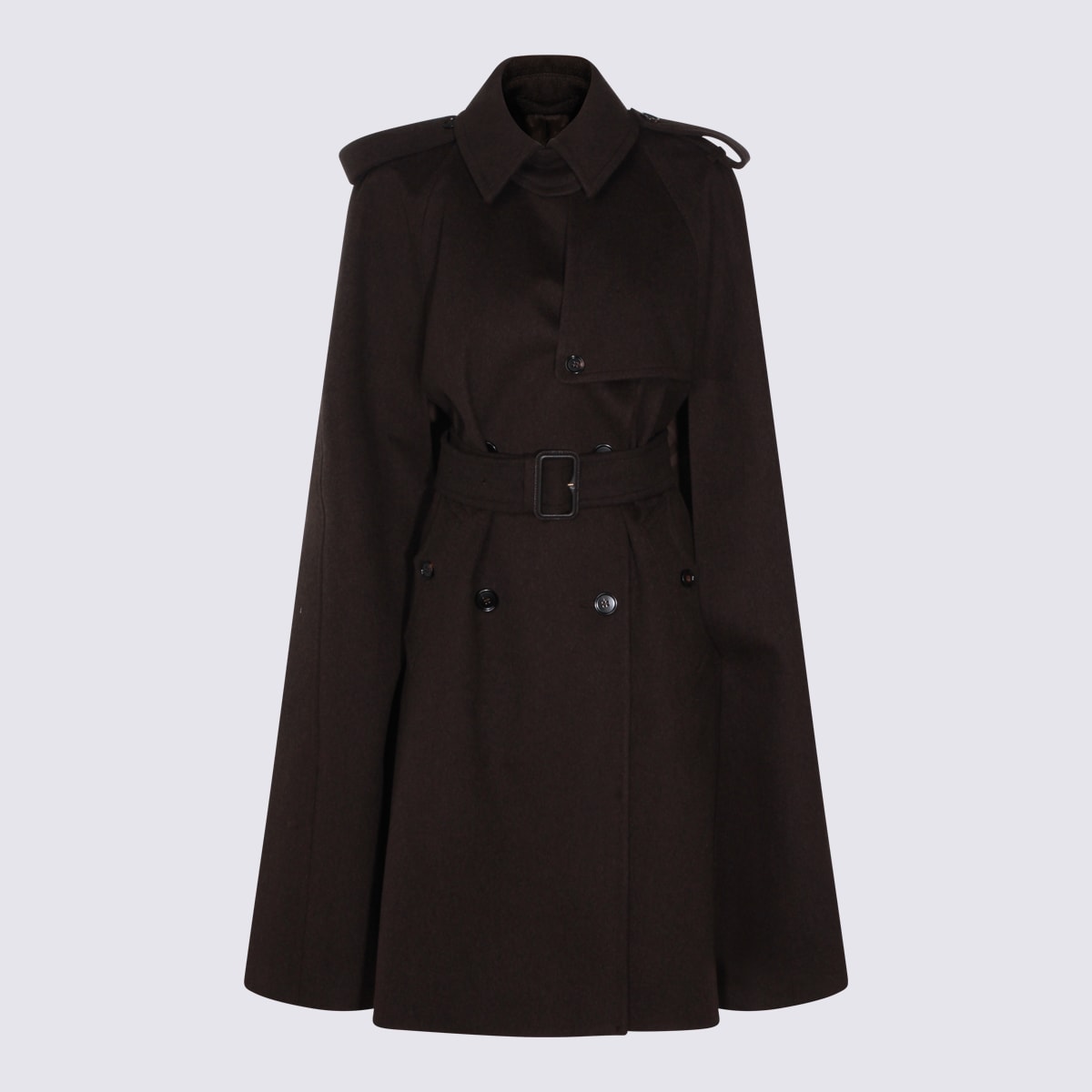 Burberry Black Bellemont Coat In Brown