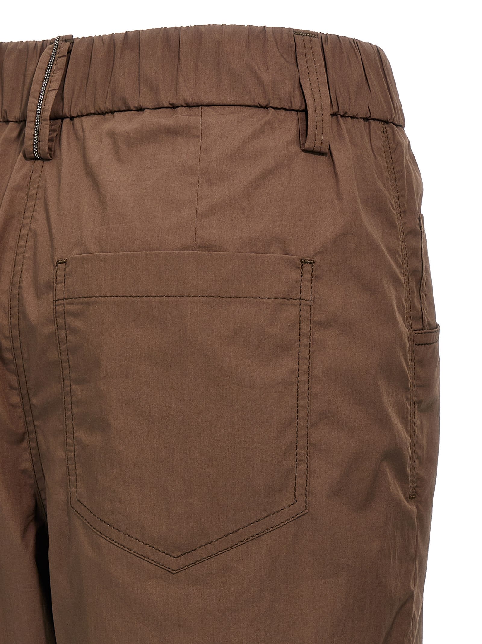 Brunello Cucinelli Brown Monile Pants In Chocolate Brown