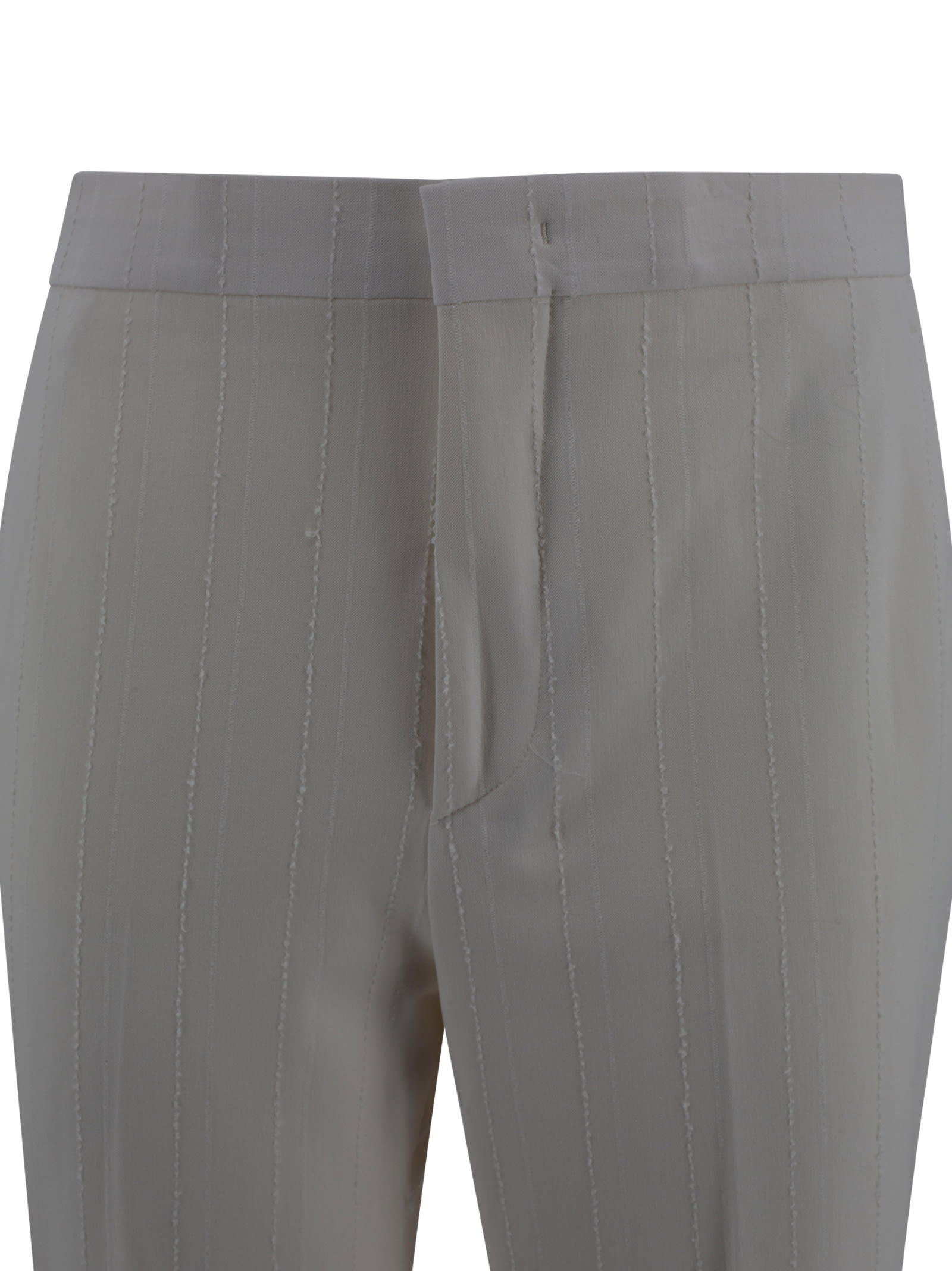 Tagliatore Knee Length Suit Striped Pattern In White