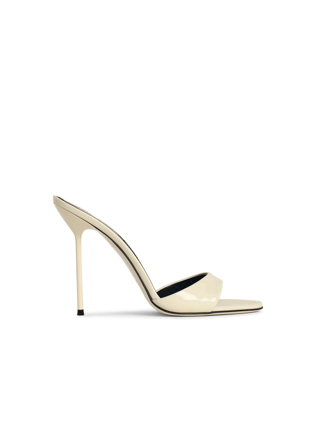 mule Lidia 70 White Leather Pumps