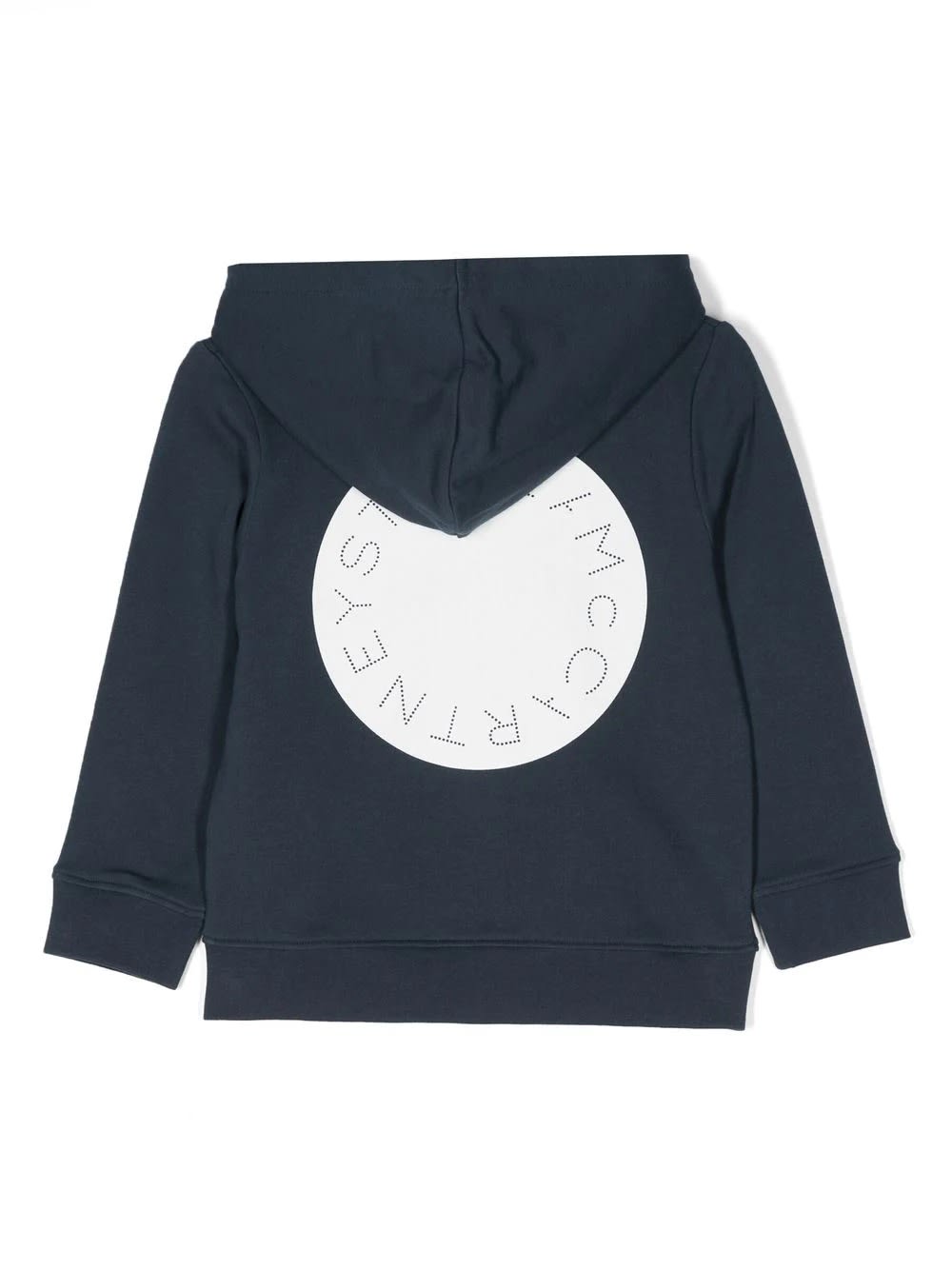 Shop Stella Mccartney Navy Blue Zipped Hoodie With Stella Logo