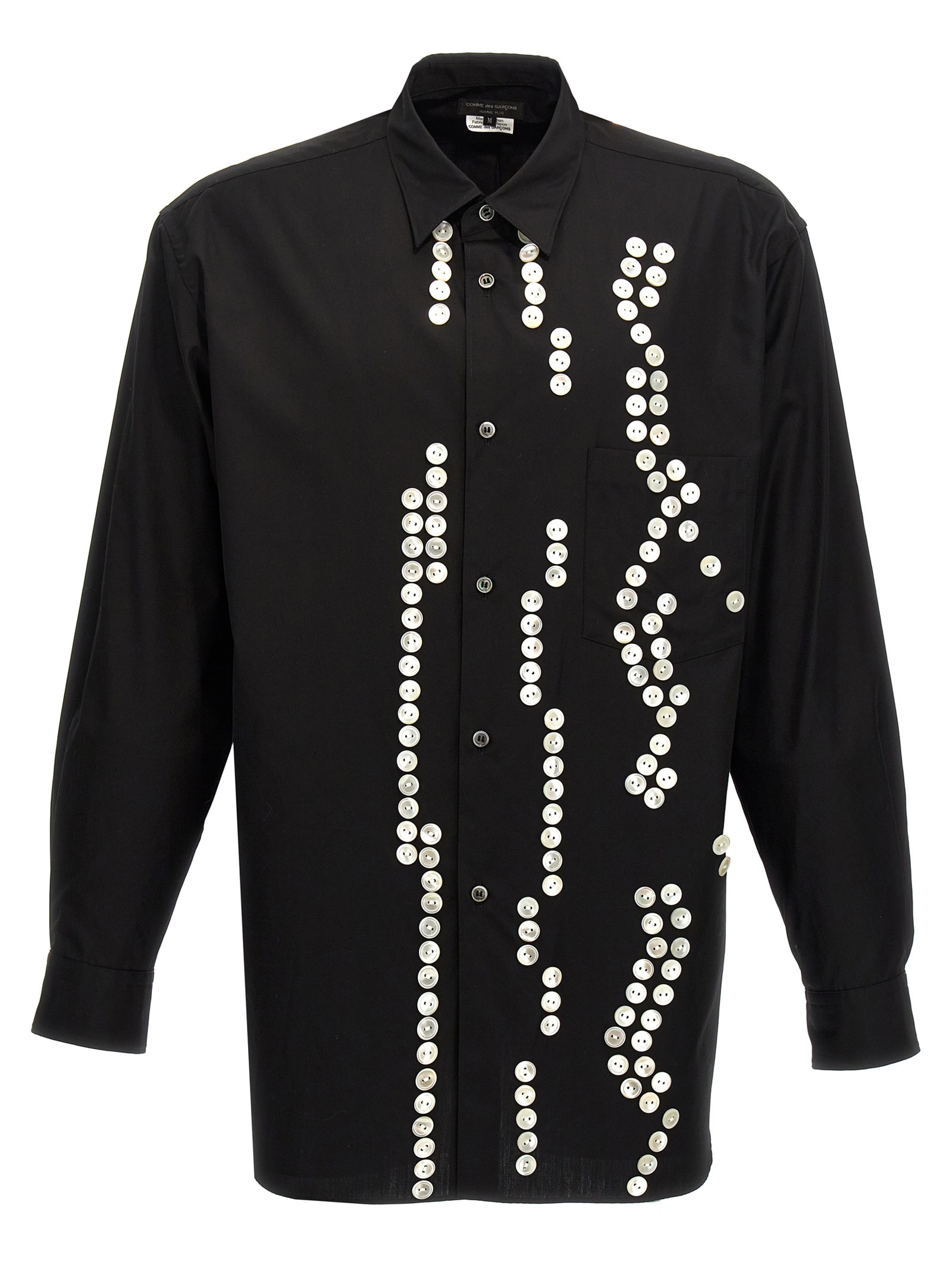 Shop Comme Des Garçons Homme Deux Button Shirt In White/black