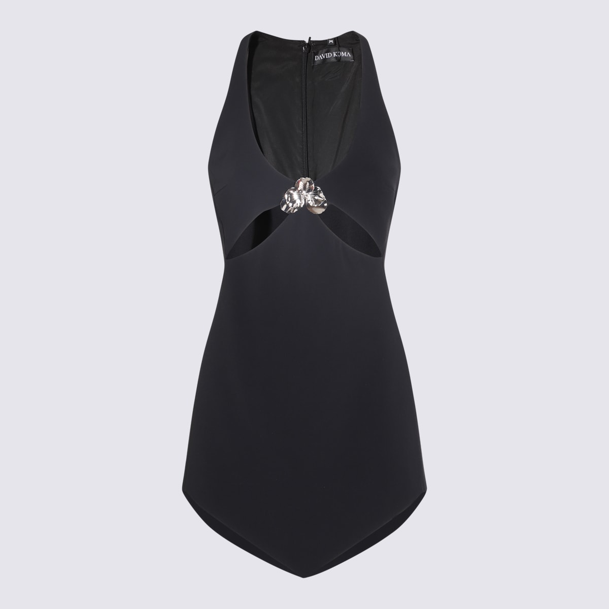 Shop David Koma Black Viscose Stretch Dress