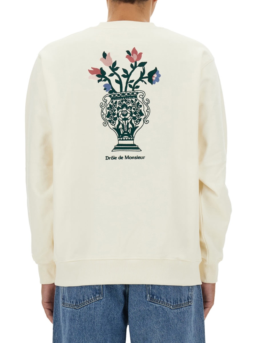 Shop Drôle De Monsieur Sweatshirt With Logo In Beige