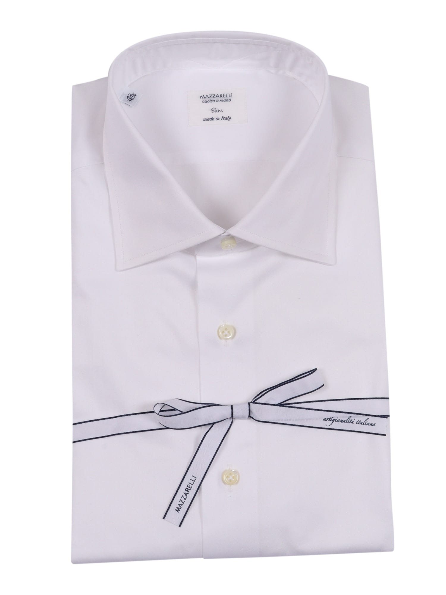 Mazzarelli Cotton Slim Fit Shirt In White