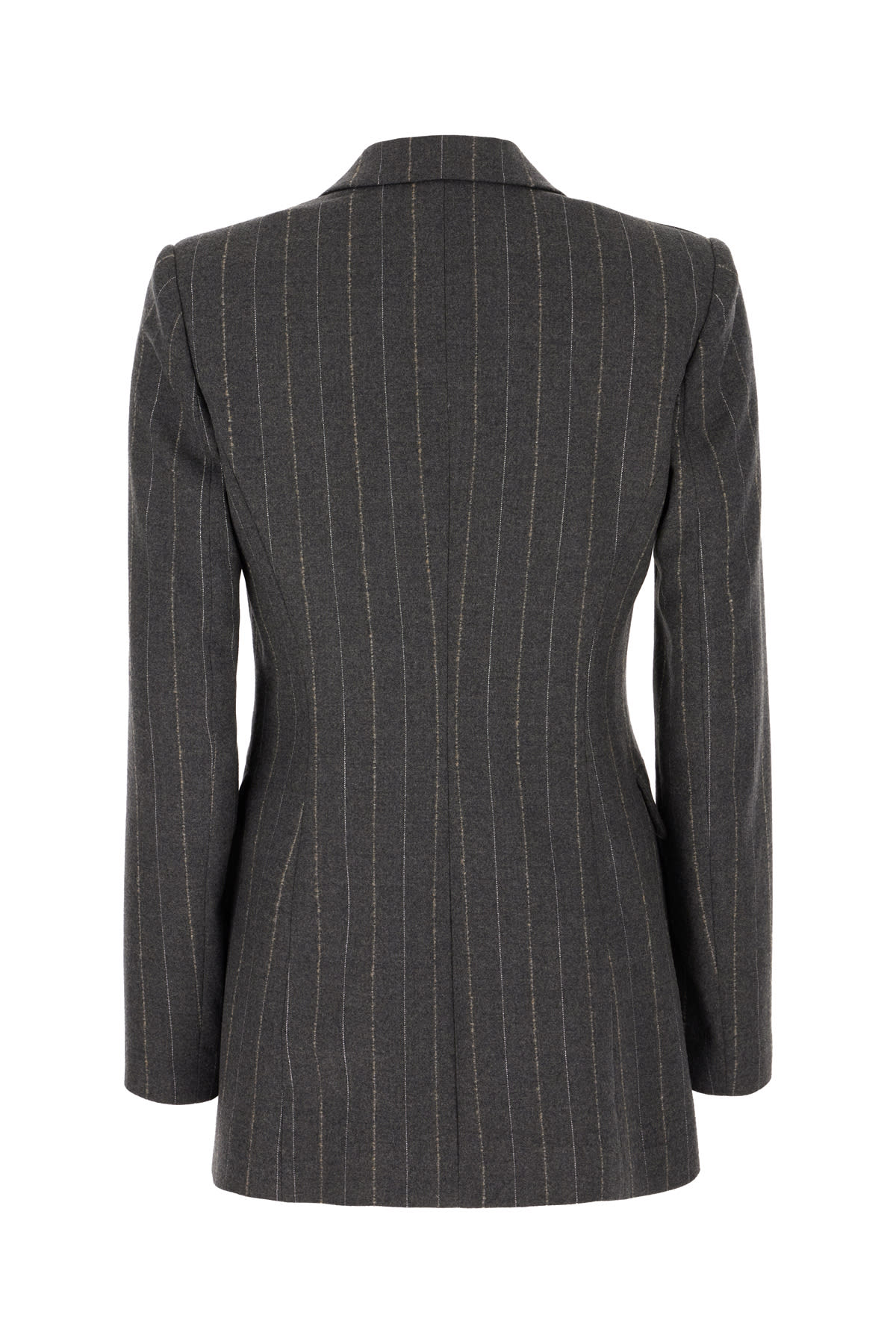 Shop Genny Dark Grey Stretch Wool Blazer In Gessato