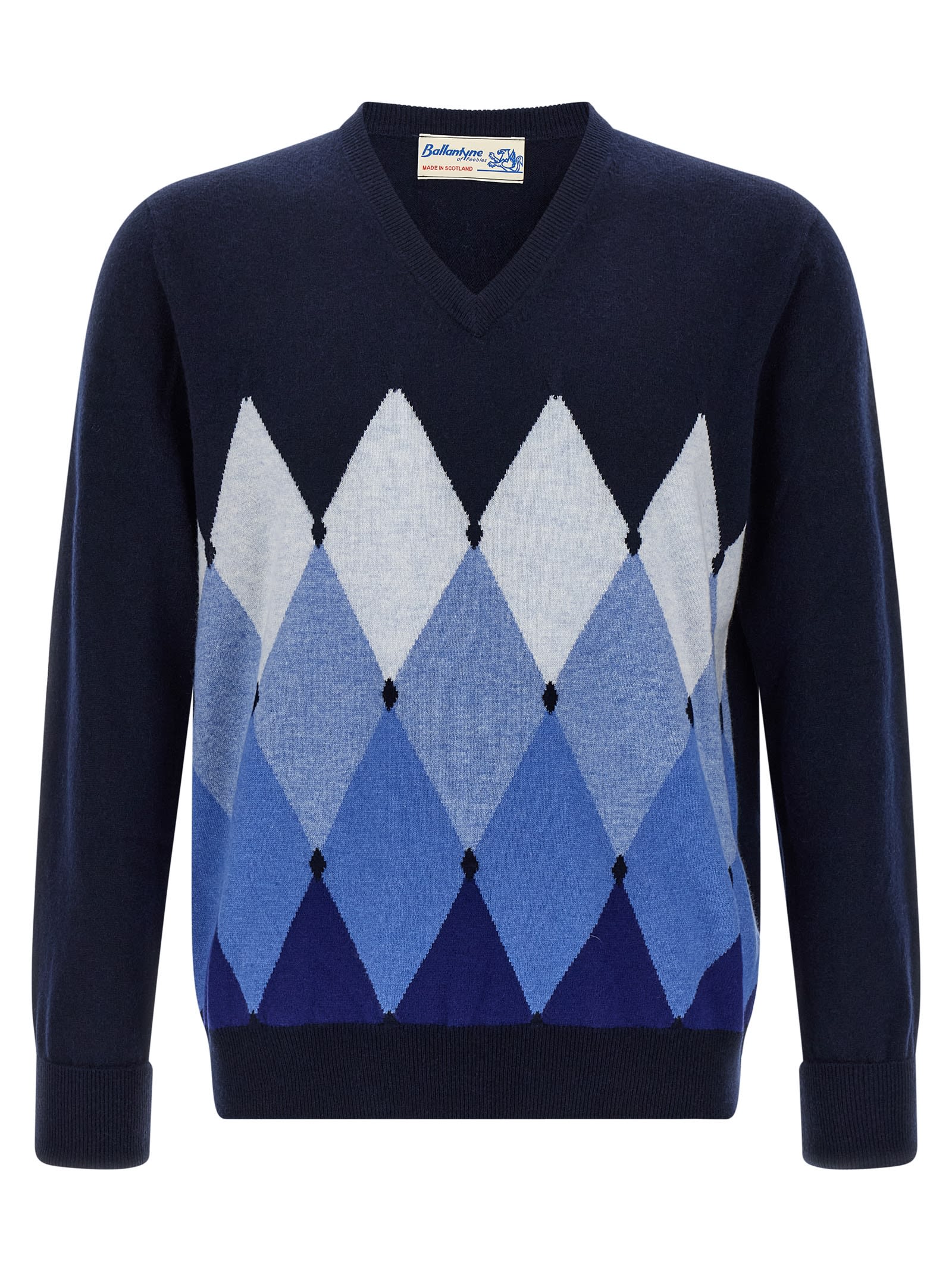 Ballantyne Argyle Pattern Sweater Sweaters And Cardigans Blue In Blue
