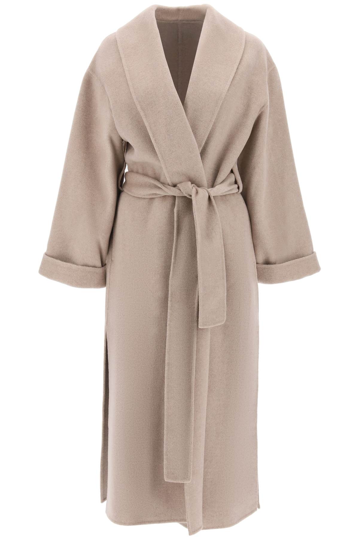 Shop By Malene Birger Trullem Wool Coat In Grey Brown Mela