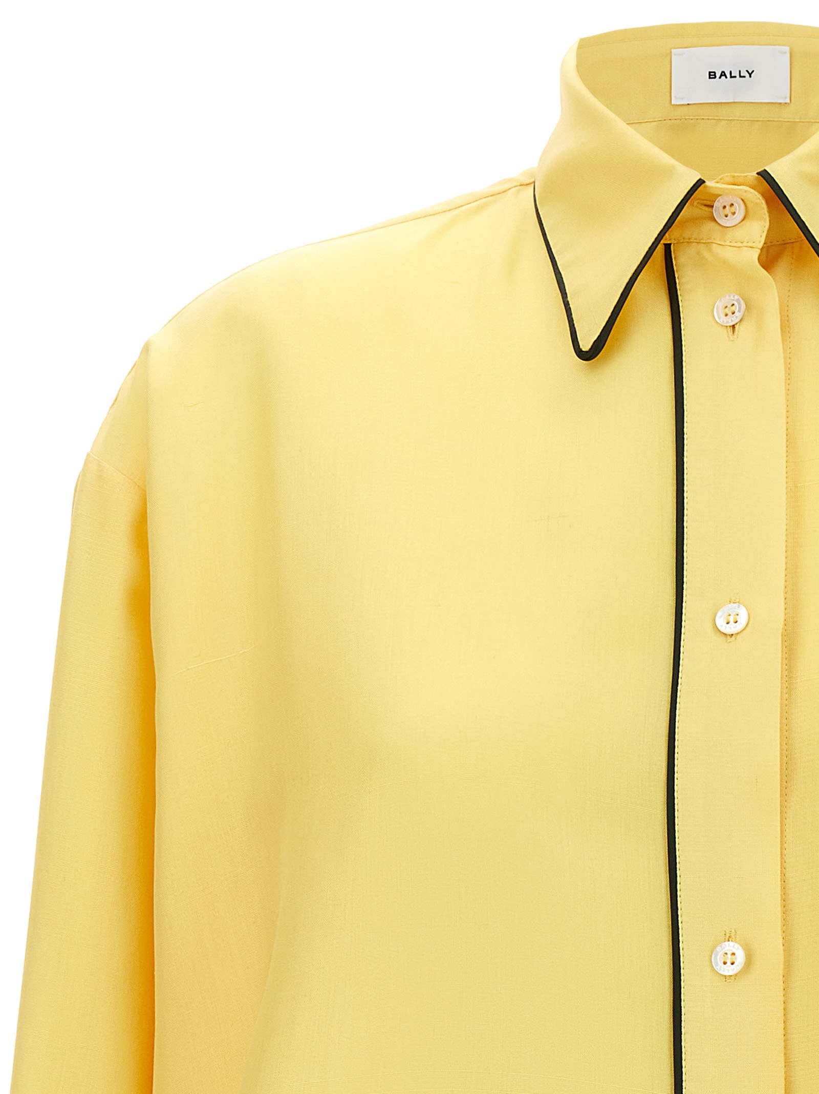 Bally Silk Shirt With Accents In Yellow