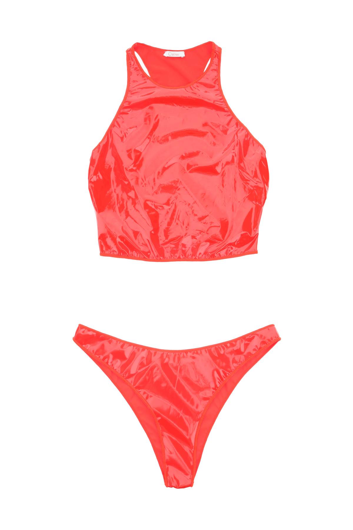 Shop Oseree Latex Bikini Set In Red (red)