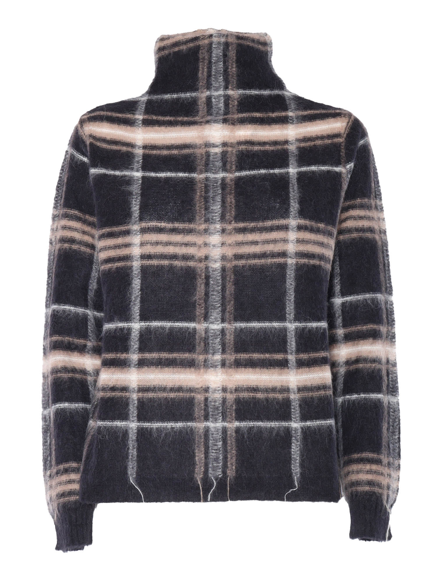 Alpaca Turtleneck Seater With Tartan Inlay