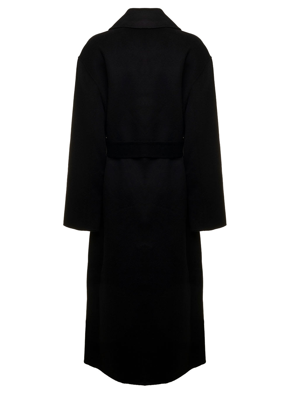 MICHAEL Michael Kors Double-breasted Black Wool Coat With Belt M Michael Kors Woman