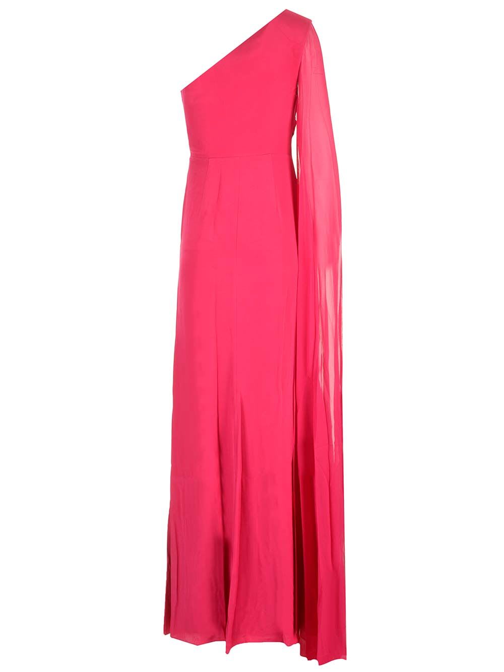 Shop Roland Mouret Asymmetric Silk Gown Pink In Rose