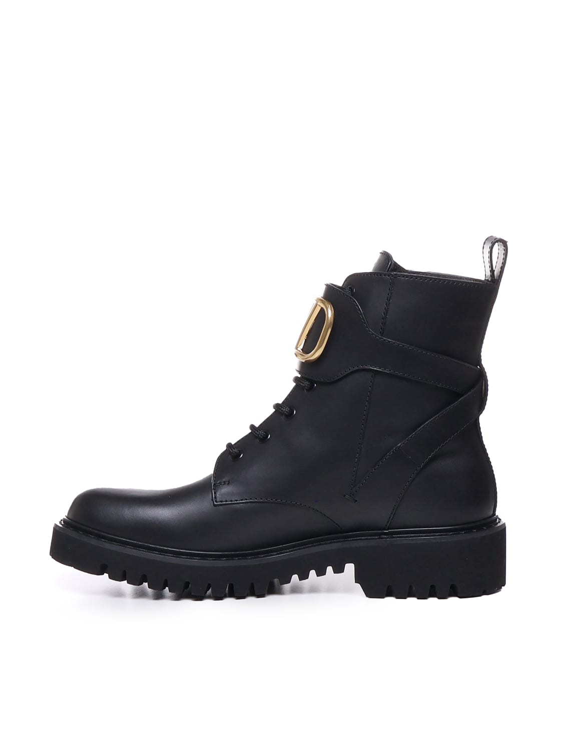 Shop Valentino Leather Boots In Black