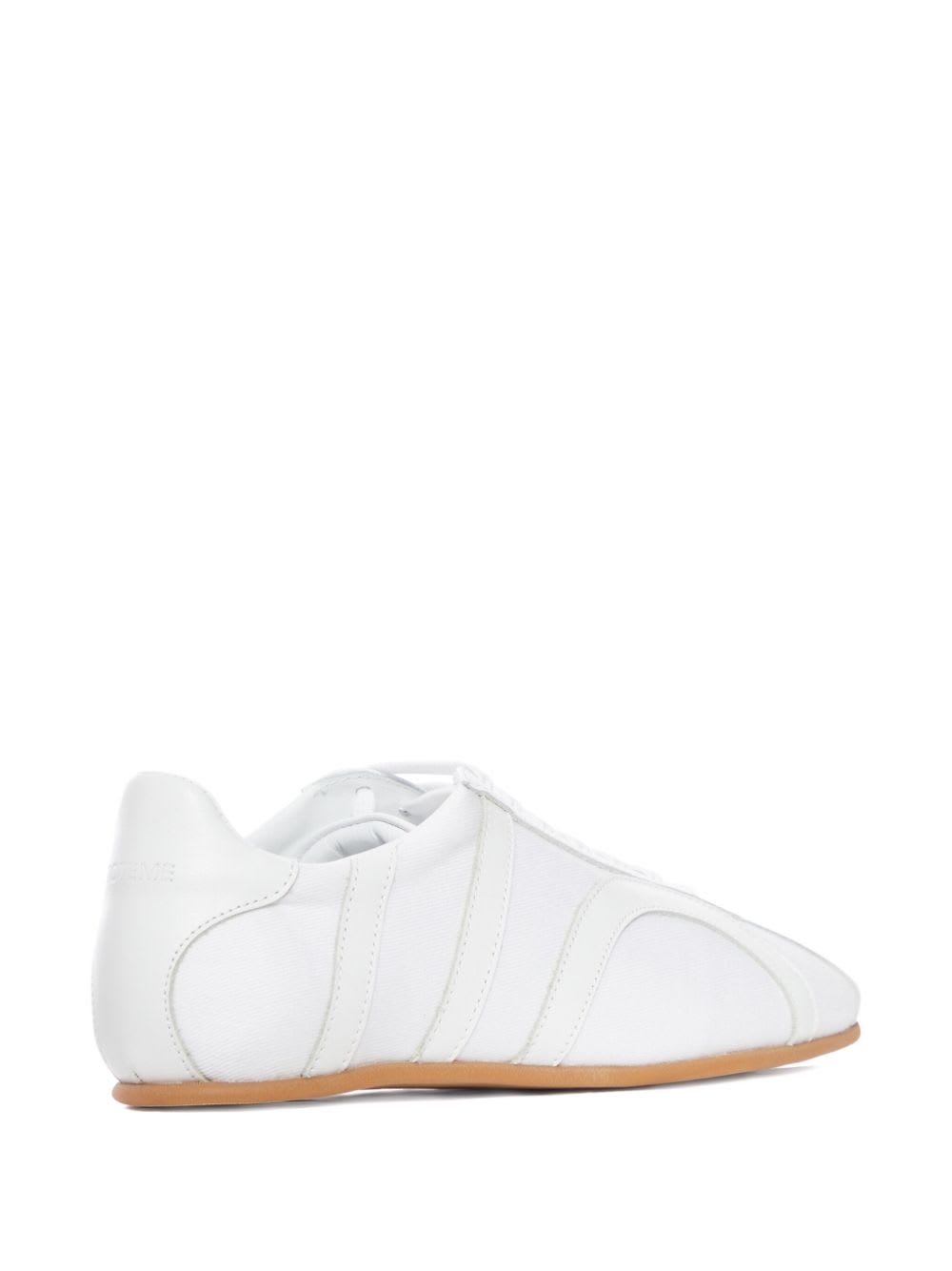 Totême Canvas Low-top Sneakers With Leather Profiles In White