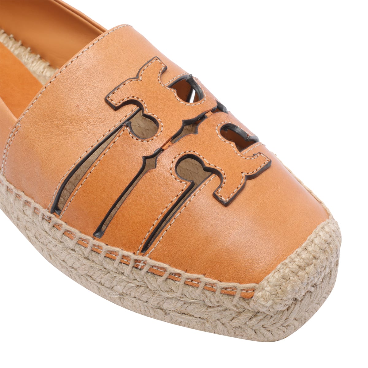 Tory Burch Ines Leather Platform Espadrilles In Brown