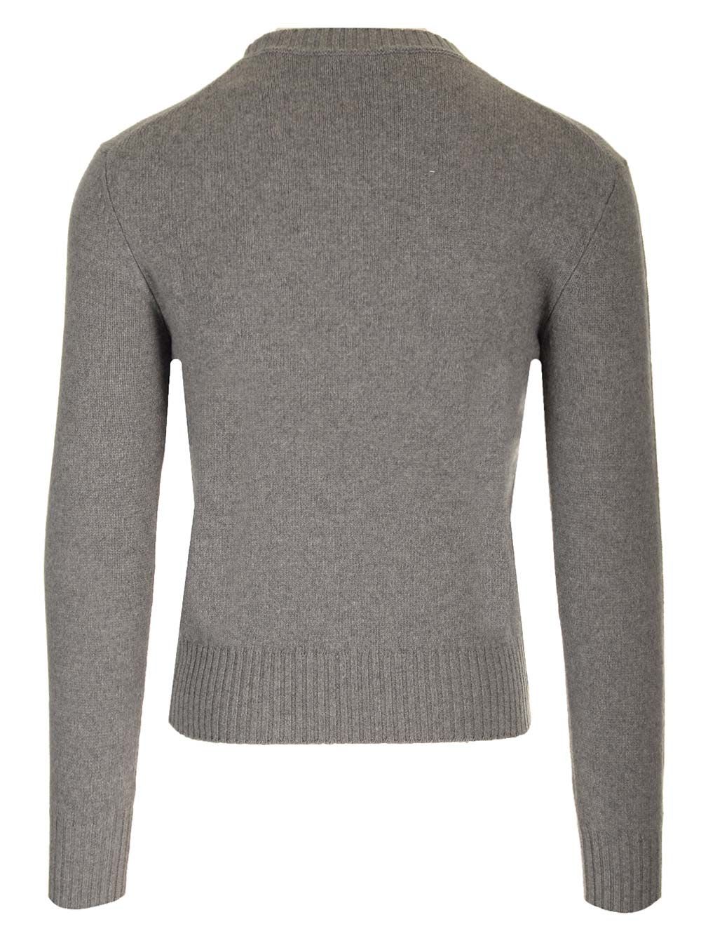 Shop Ami Alexandre Mattiussi Grey Cashmere Sweater