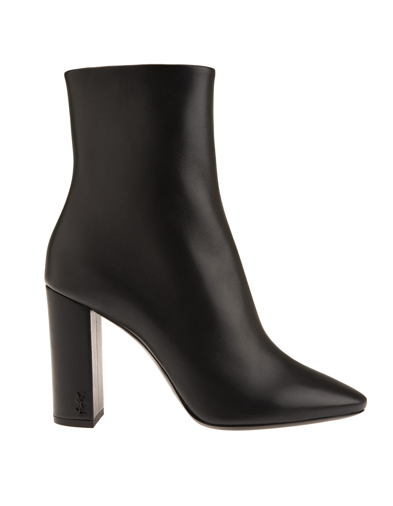 Saint Laurent Lou 95 Ankle Boot In Black Leather