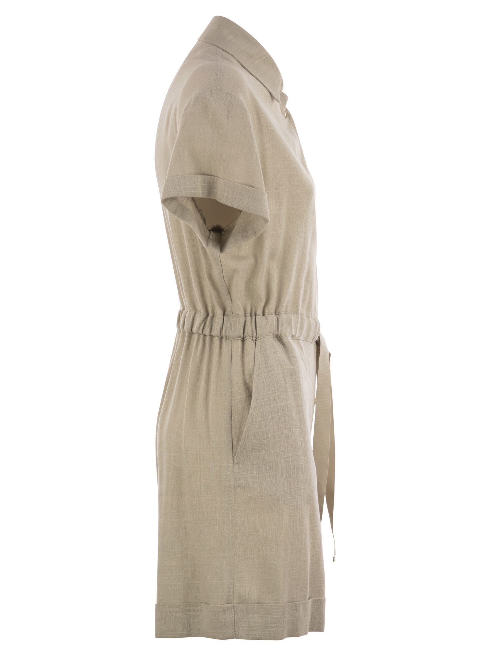 Herno Women Chemisier Jumpsuit With Drawstring