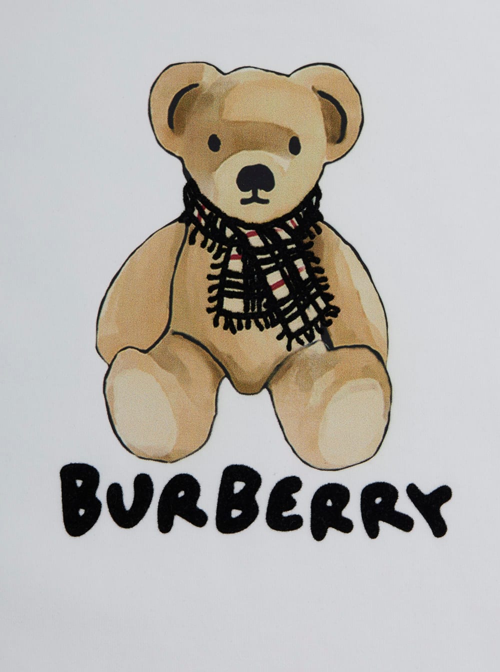 Burberry White Crewneck T-shirt With Logo Print On The Front In Cotton Boy In White