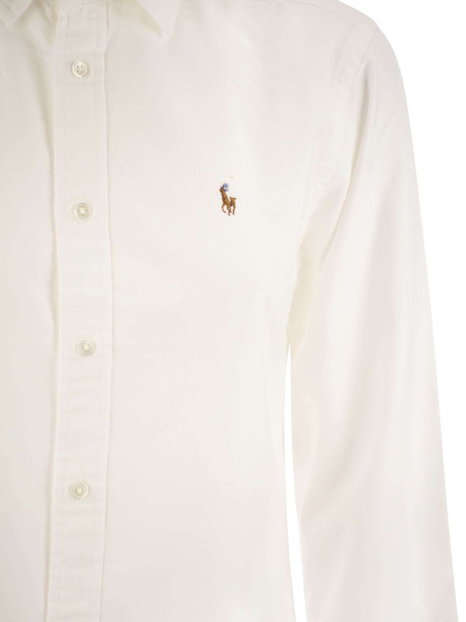 Shop Polo Ralph Lauren Classic-fit Oxford Shirt In White