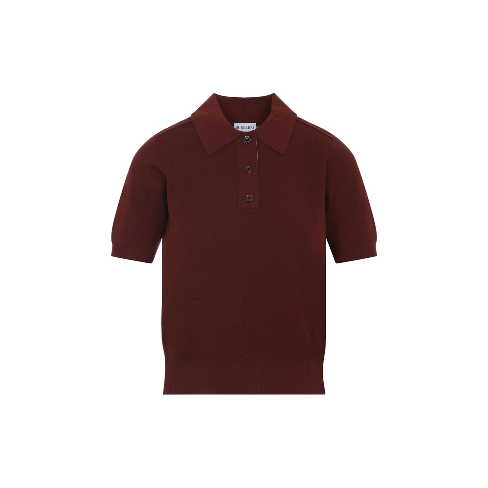 Burberry Bordeaux Wool Polo Shirt In Burgundy