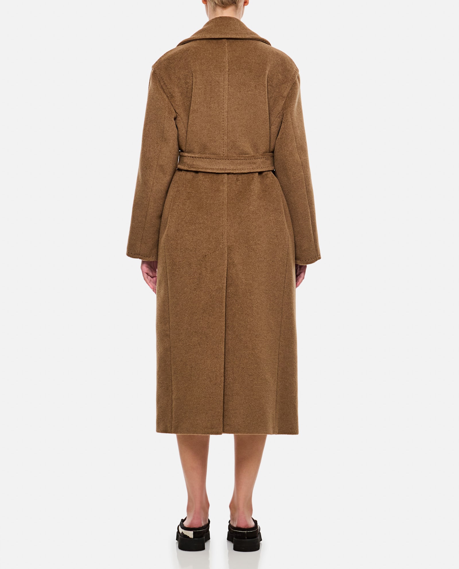 Shop Max Mara Fragore Long Coat In Beige