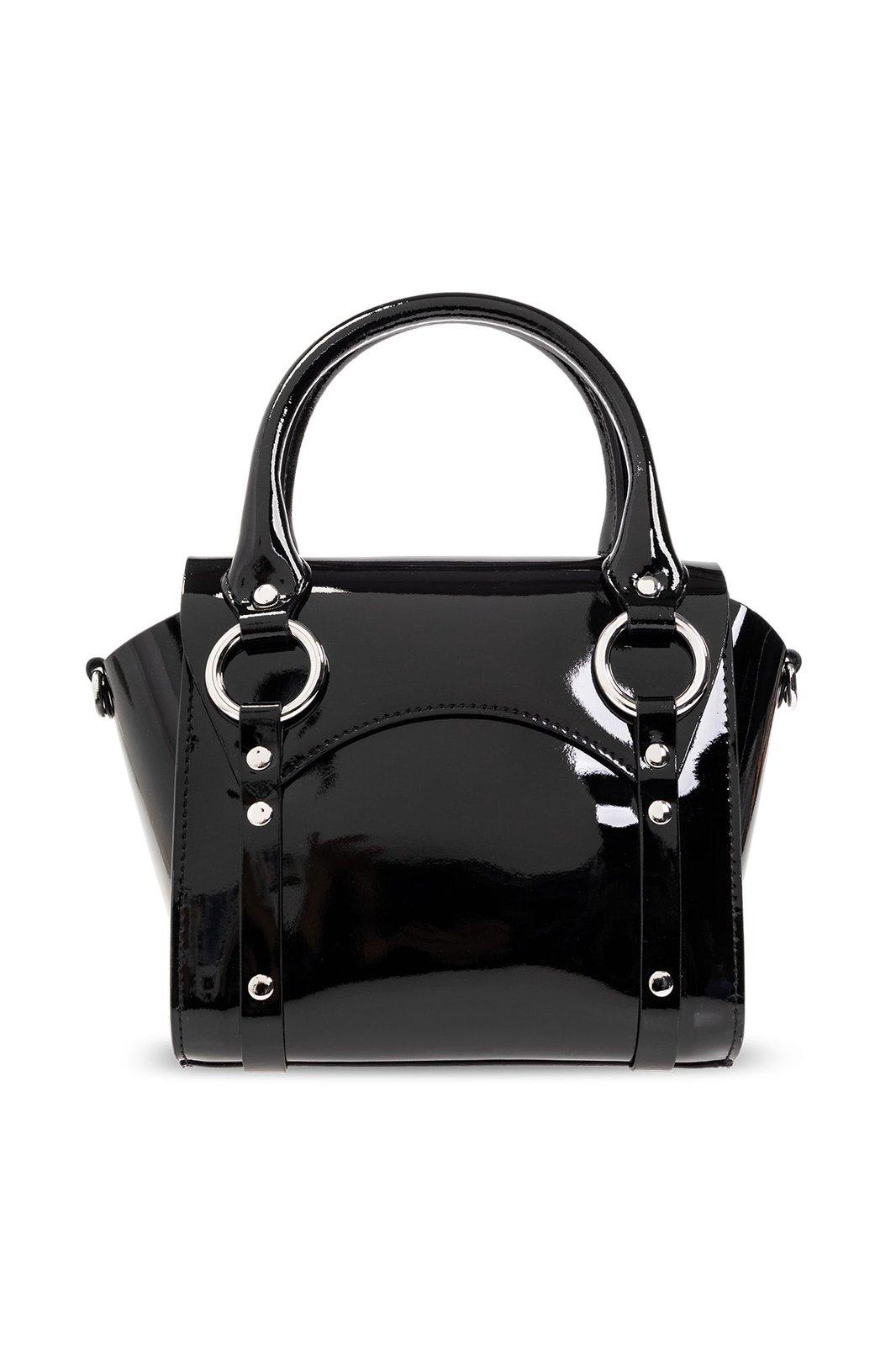 Shop Vivienne Westwood Betty Orb Plaque Small Tote Bag In Black