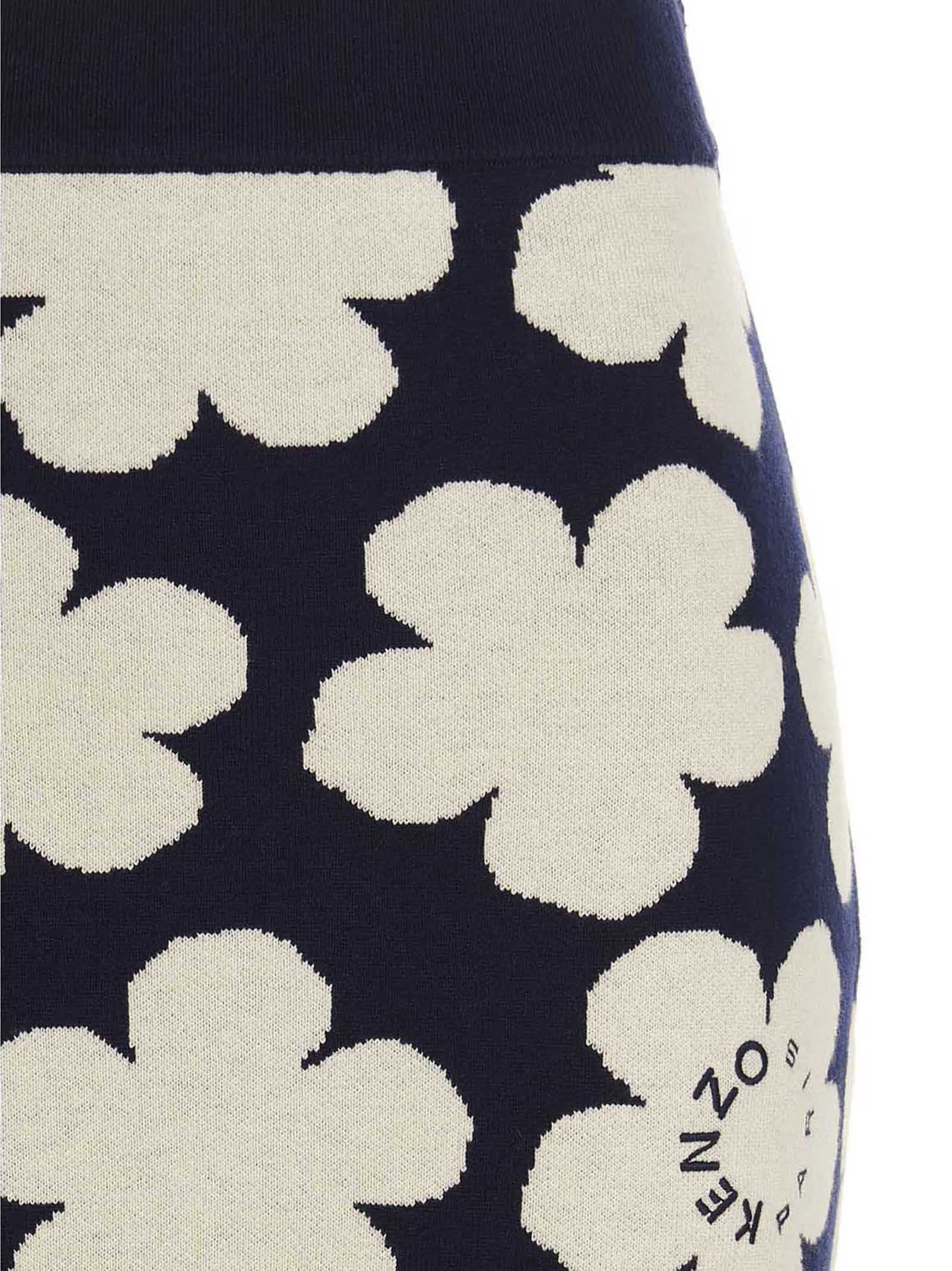 Shop Kenzo Floral Skirt In Blue