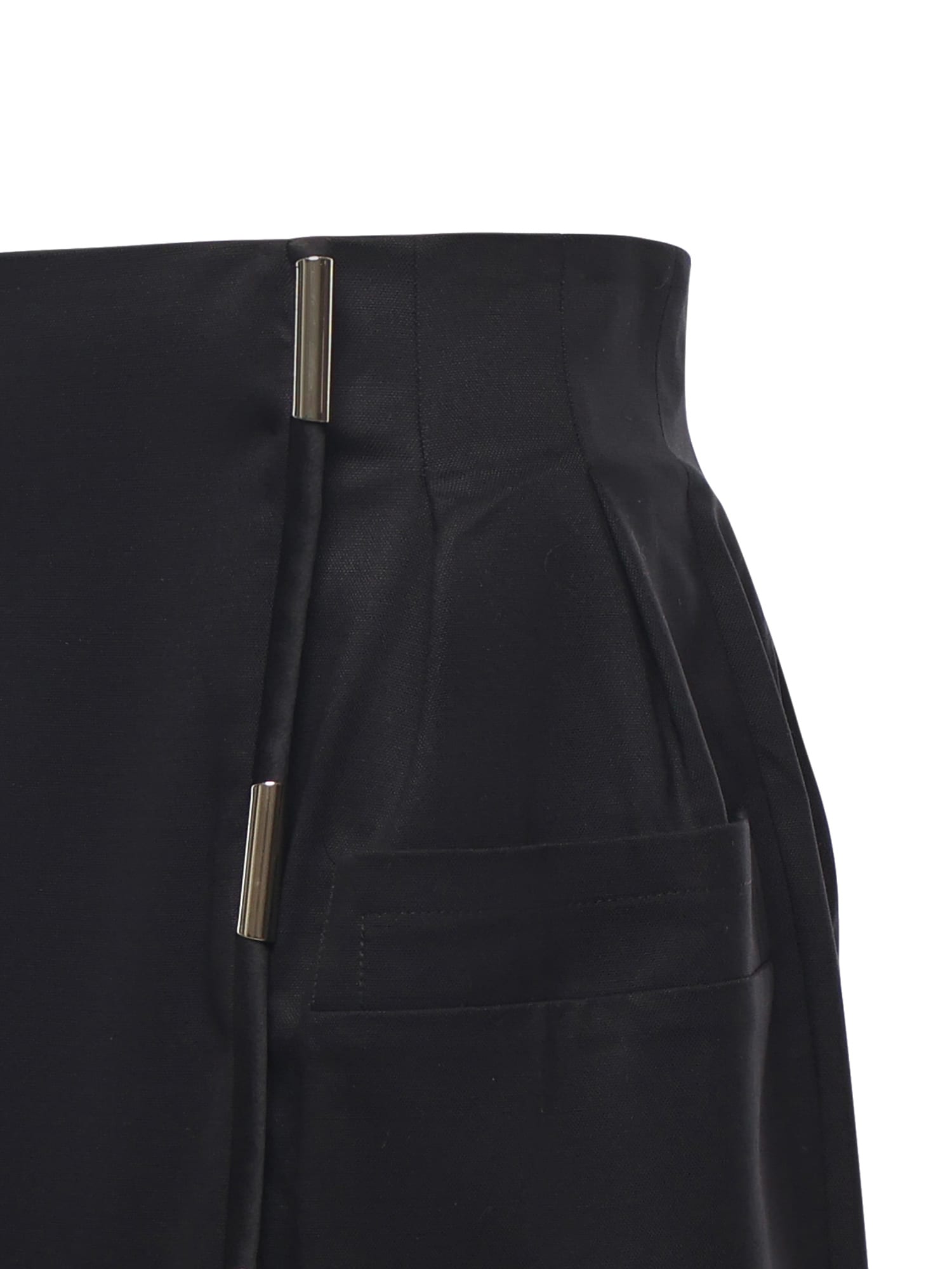 Genny Wrap Mini Skirt With Metallic Details In Black
