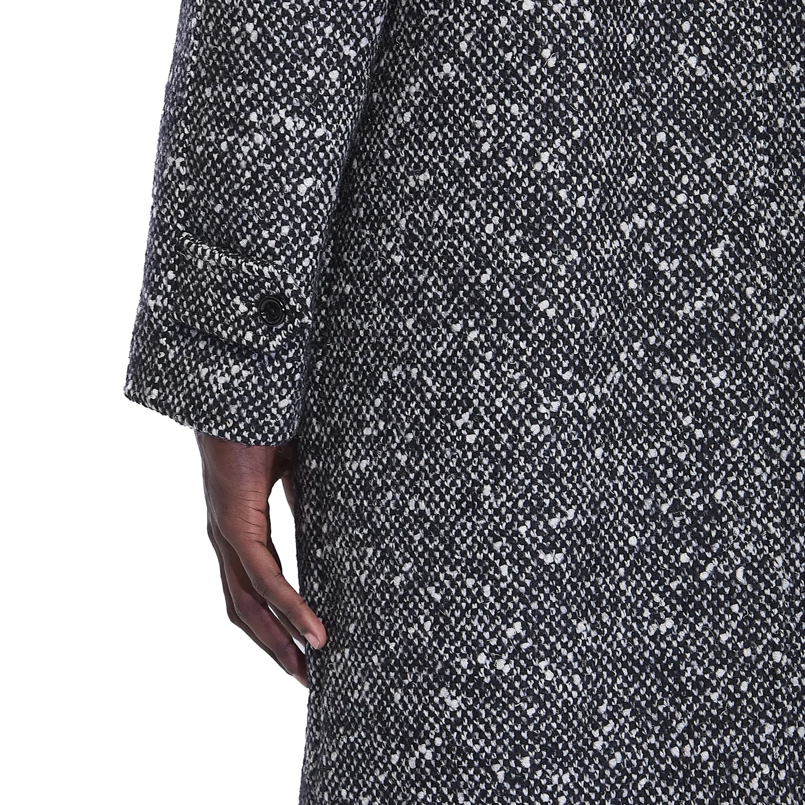 Celine Camden Wool Tweed Coat With Button Closure And Side Pockets In Multi
