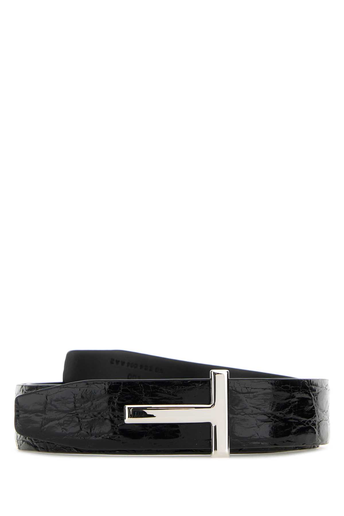 Black Leather T Belt