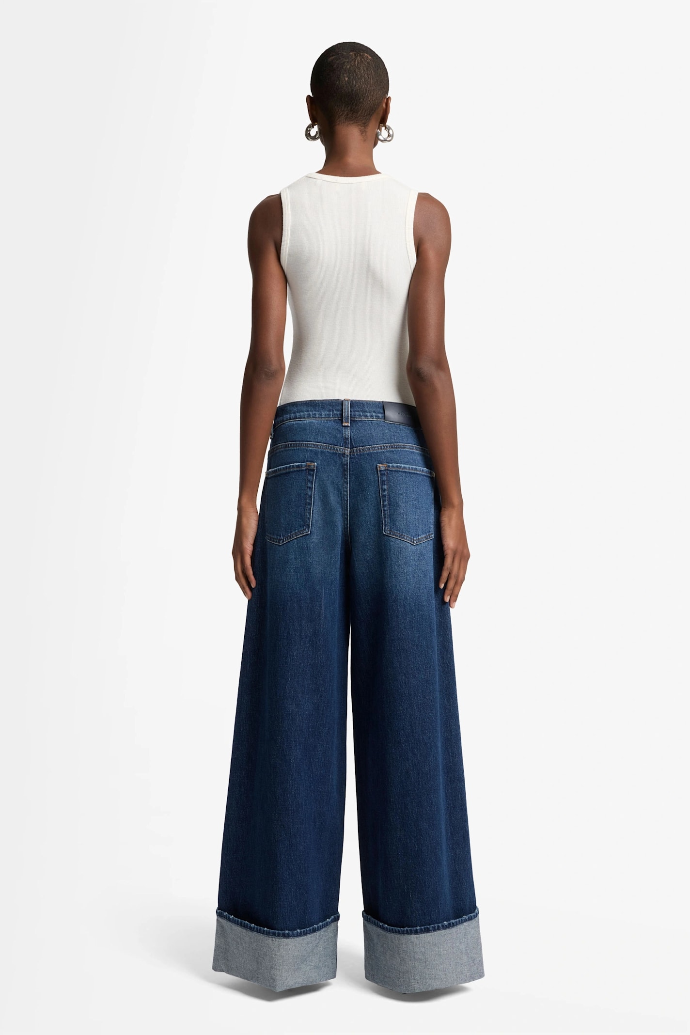 7 For All Mankind Marie Wide Leg Radar With Wide Cuff In Blue