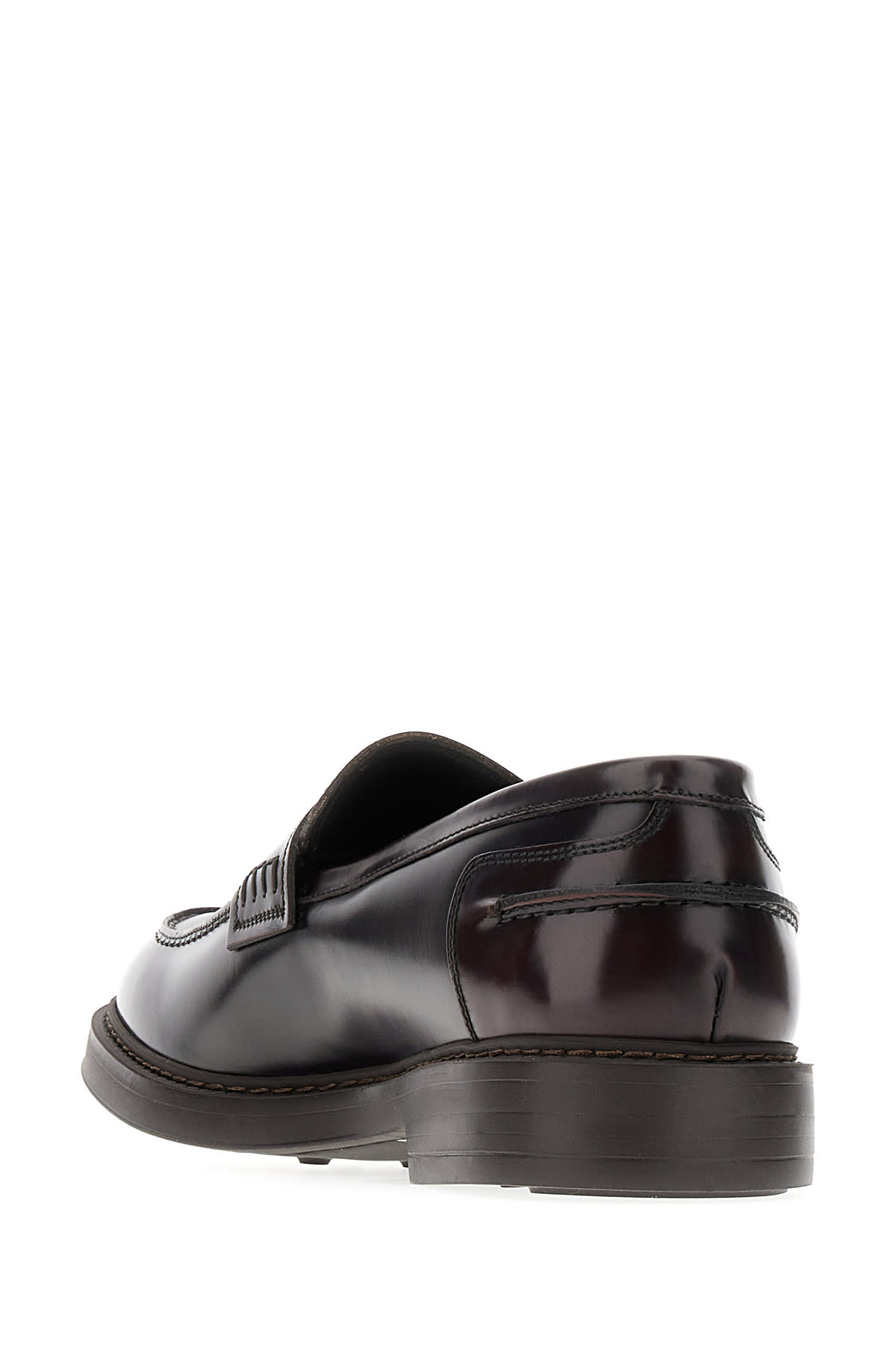 Shop Doucal's Dark Brown Leather Penny Loafers In Tl01