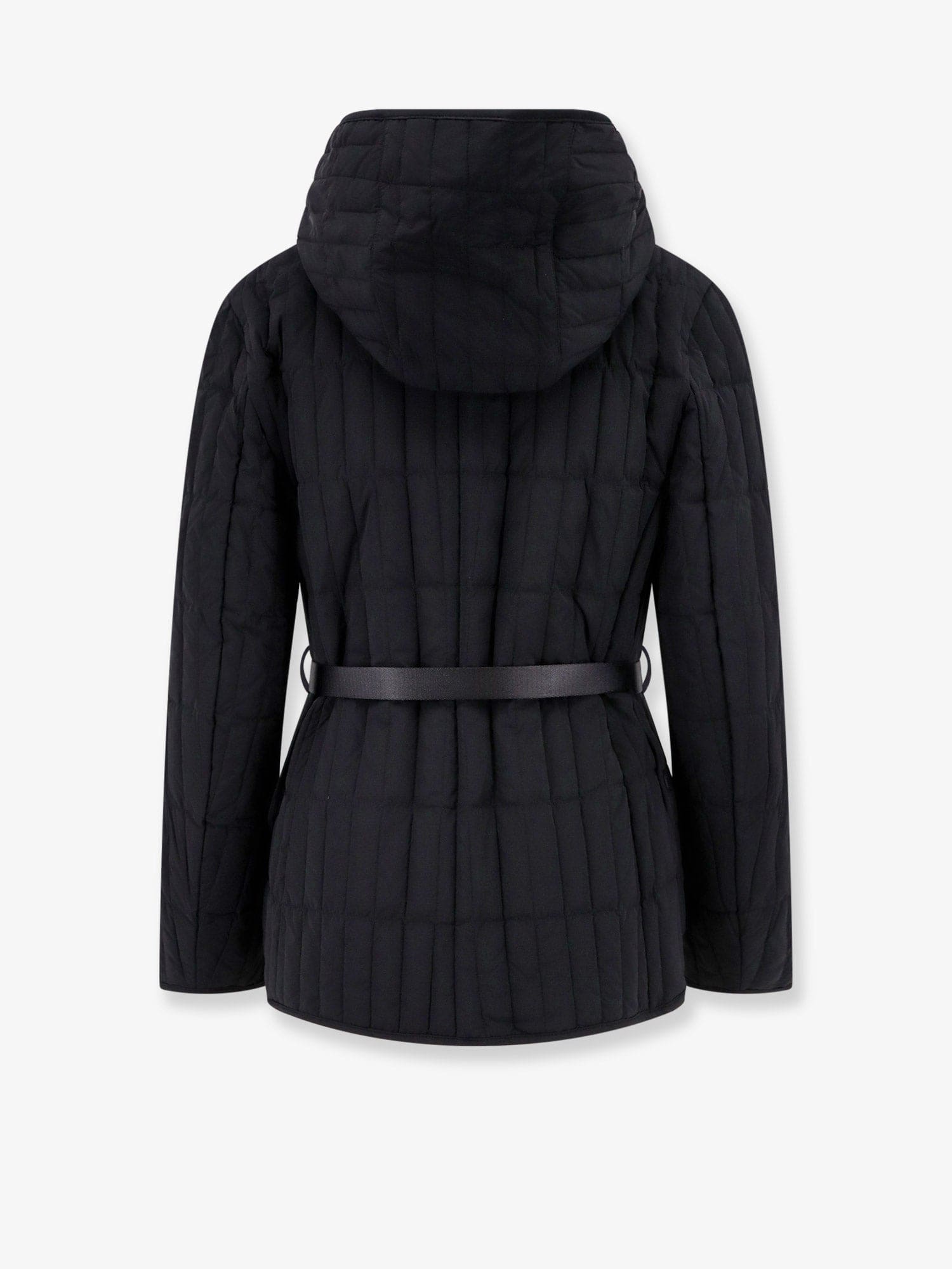 Mackage Padded And Quilted Recycled Nylon Jacket With Belt At Waist In Black