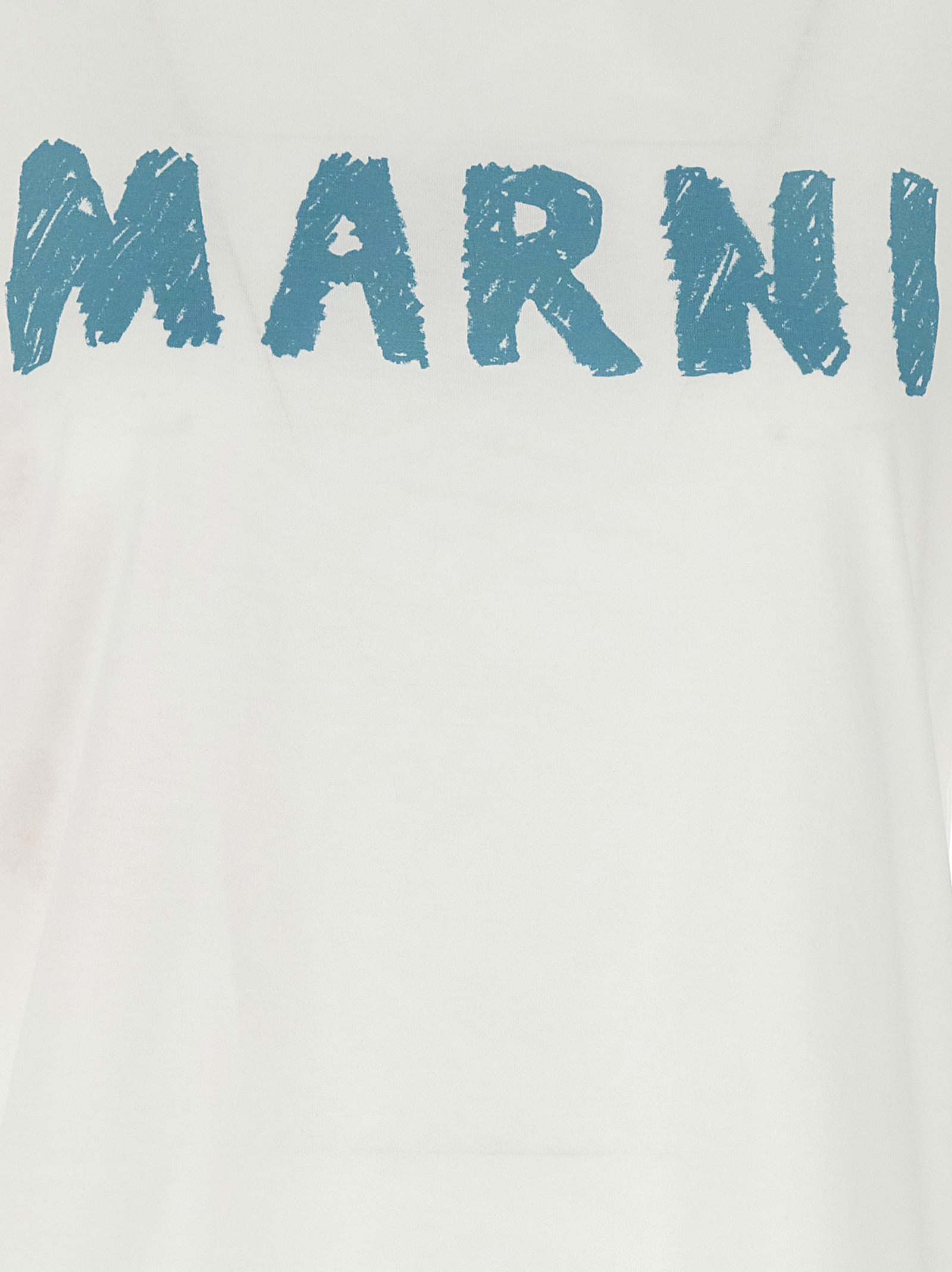 Shop Marni Crayon Logo T-shirt In White