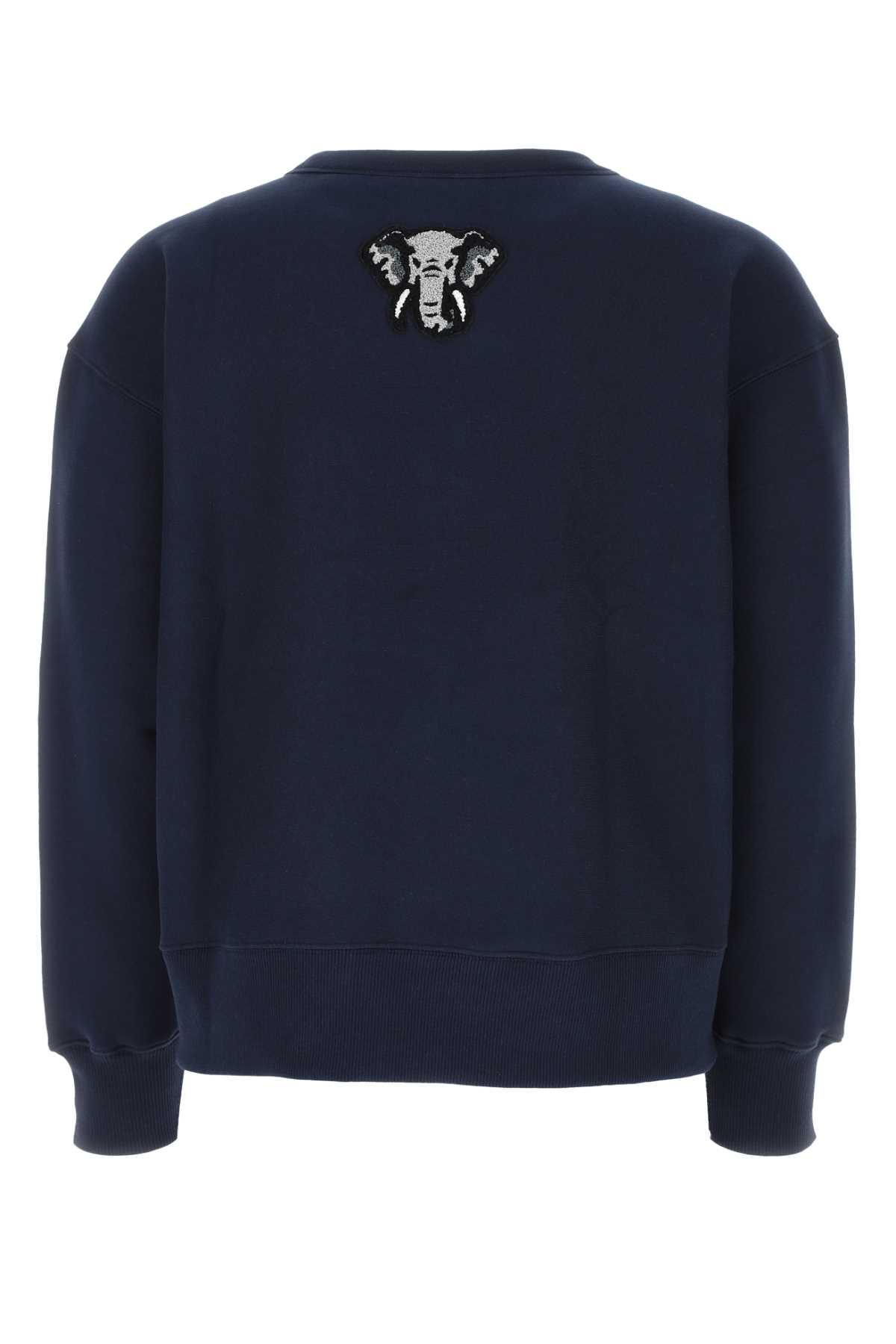 Kenzo Midnight Blue Cotton Varsity Sweatshirt In 77