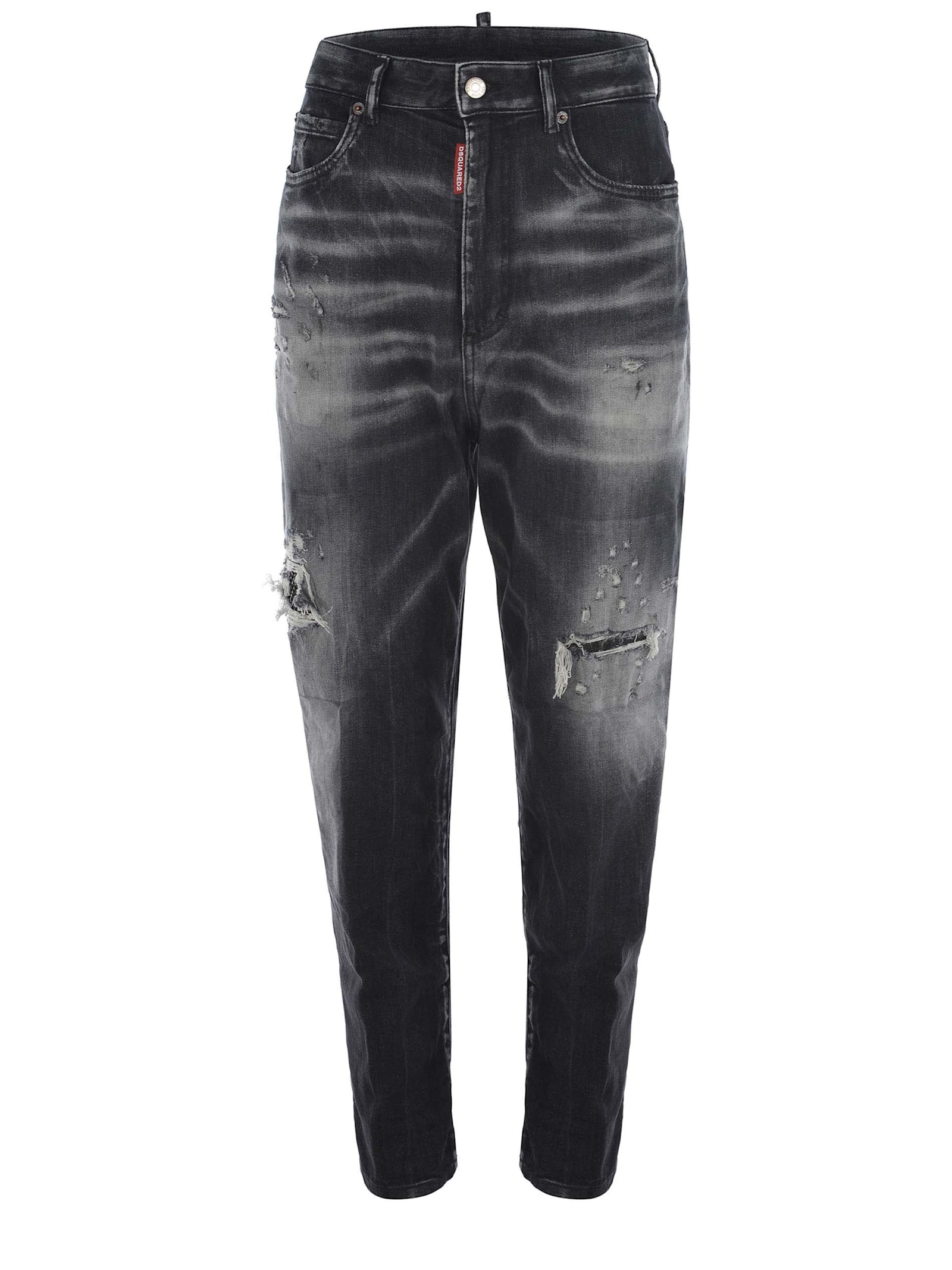 Shop Dsquared2 Jeans  Boston Made Of Stretch Denim In Black