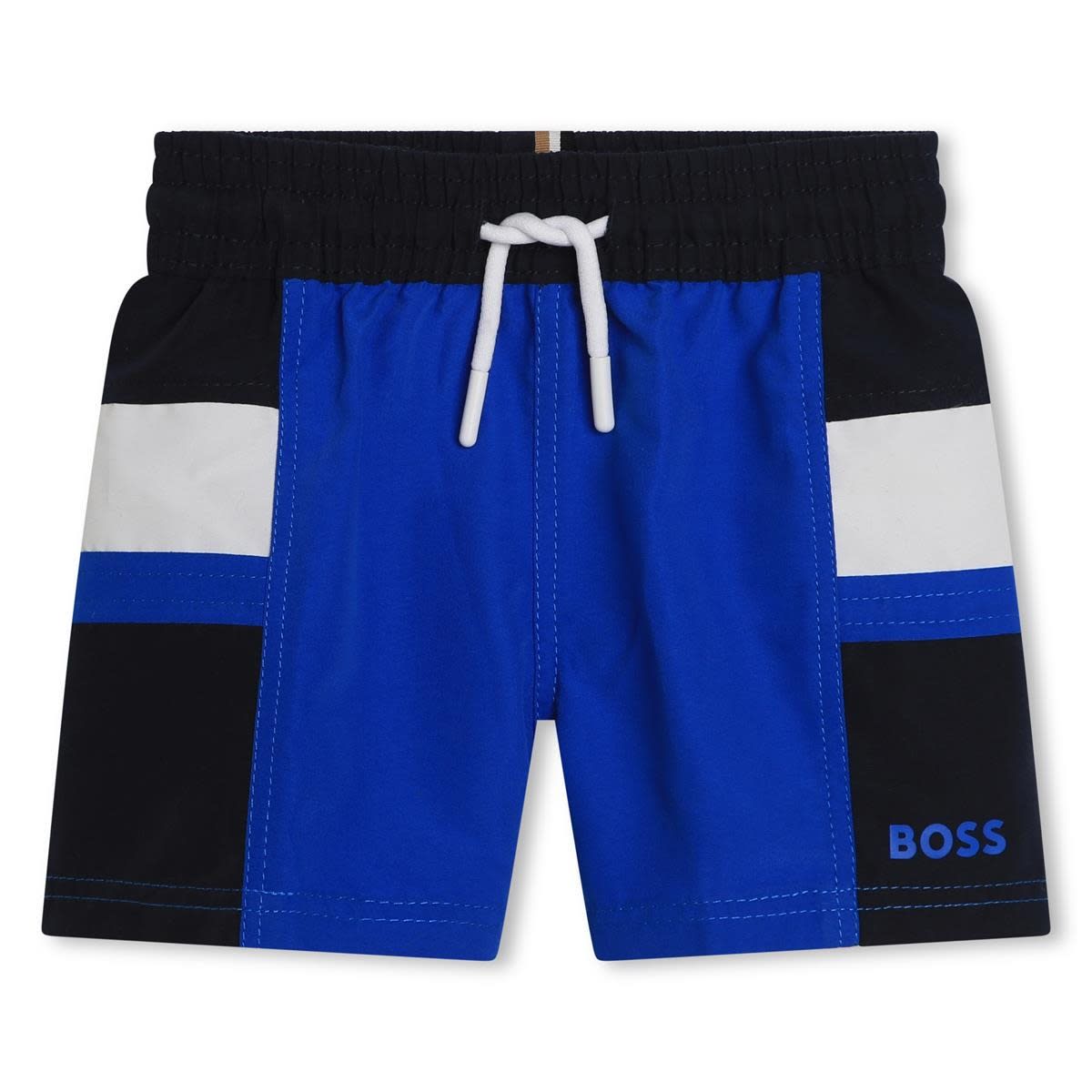 Hugo Boss Babies' Swimsuit With Color-block Design In Blue