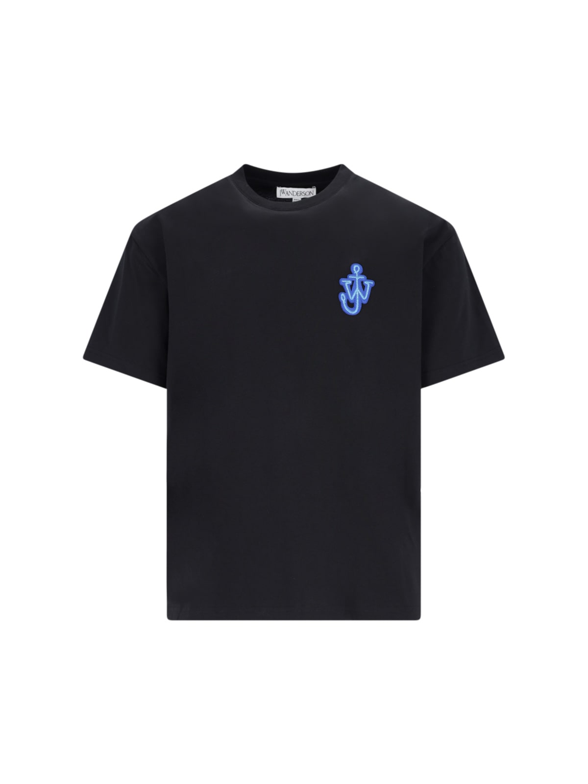 Shop Jw Anderson Crew-neck Logo T-shirt In Black