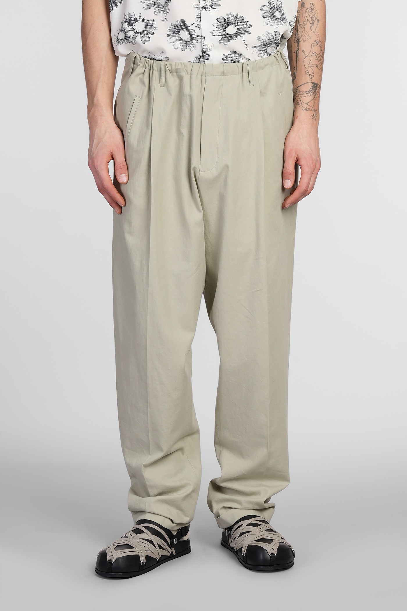 Pants In Green Cotton