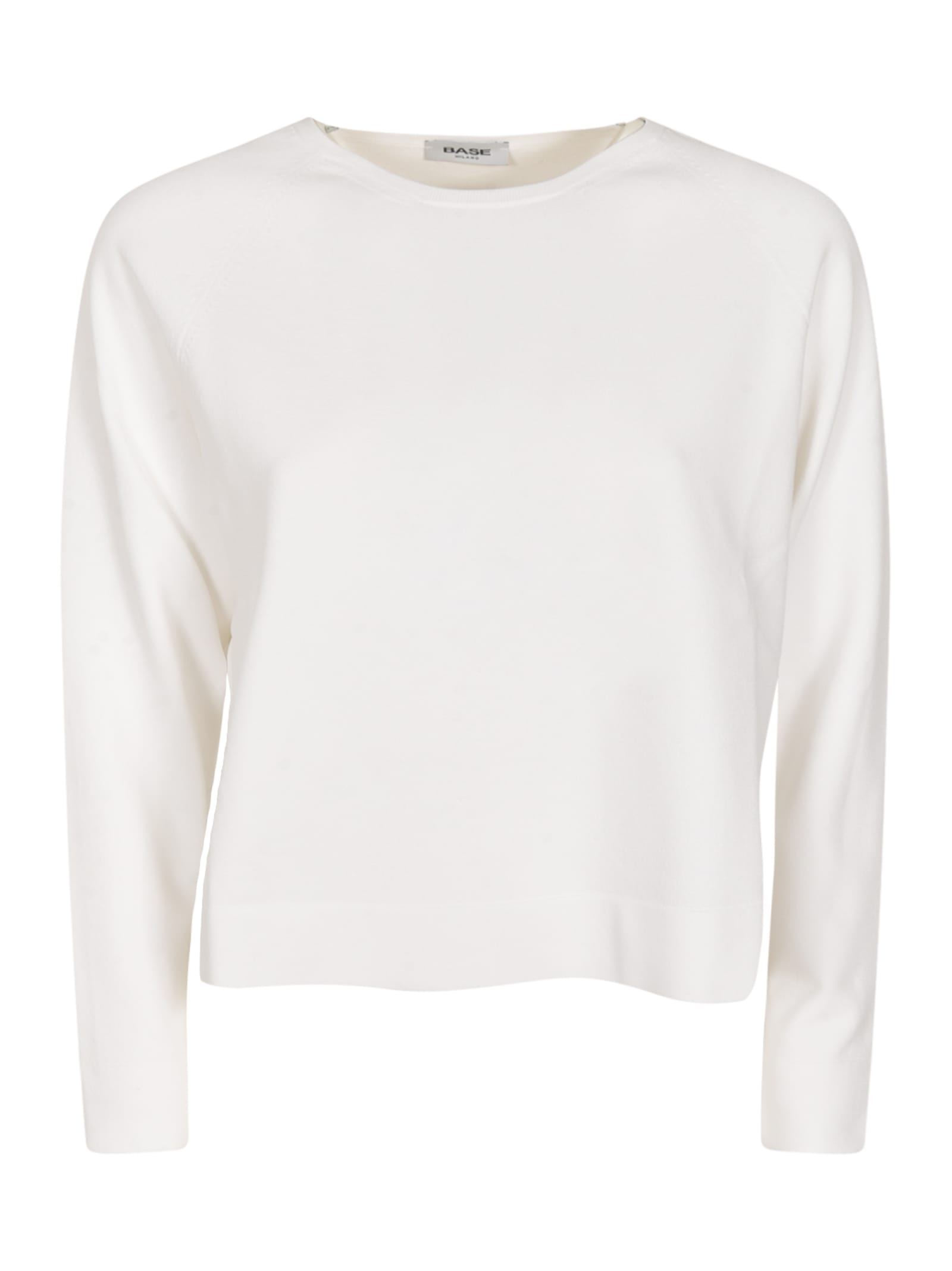 Round Neck Plain Long-sleeved Top