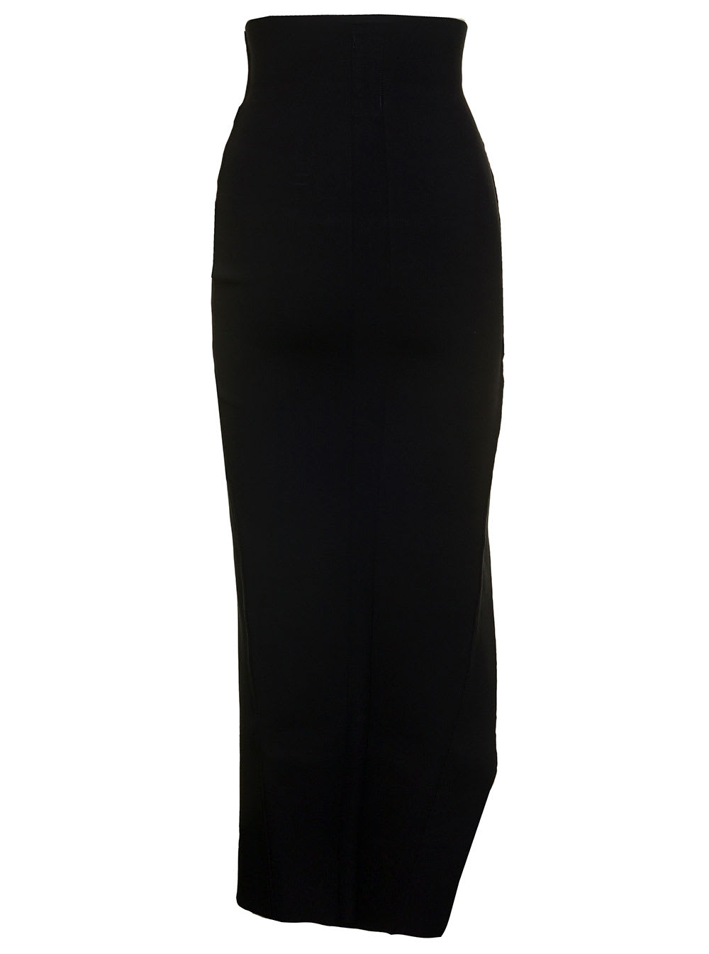 Shop Rick Owens Theresa Maxi Black Skirt With Wide Split At The Front In Viscose Blend Woman